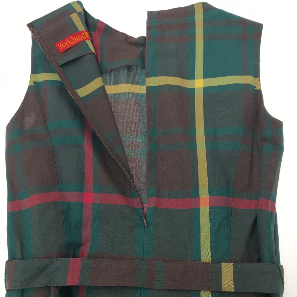 YORKLAND ヨークランド ノースリーブワンピース サイズ:9号 チェック柄