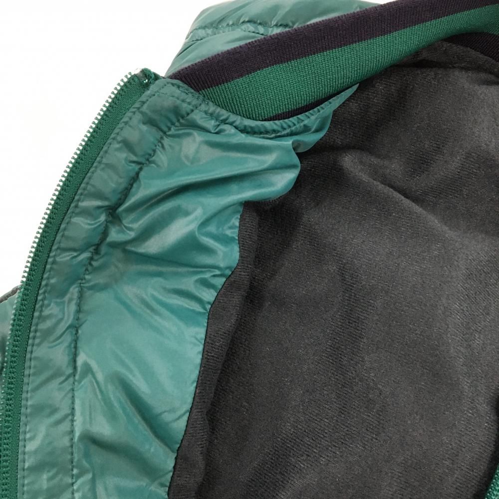 超美品】ジャックバニー ダウンベスト グリーン×ネイビー ジップ横ロゴ