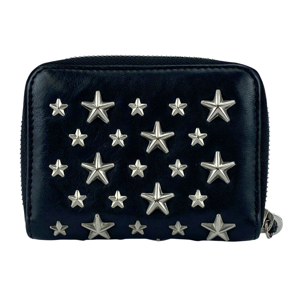 ジミーチュウ スタッズ ラウンド コインケース 財布 サイフ 小銭入れ 星 レザー ブラック 466724 11