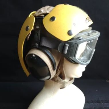 米軍実物 放 ESSゴーグル-耐衝撃デッキクルーヘルメット イエロー
