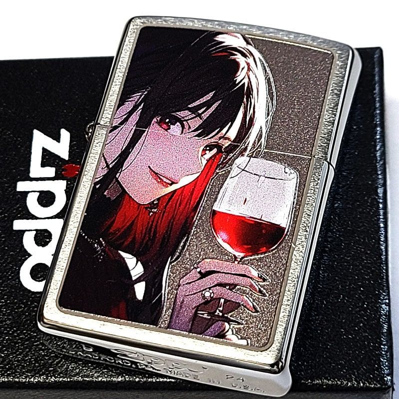 ZIPPO ライター お酒 Drinking Girl 女性 ワイン ジッポ シルバーサテン おしゃれ セクシー ドリンキング ガール レディース 銀 かわいい メンズ ギフト プレゼント