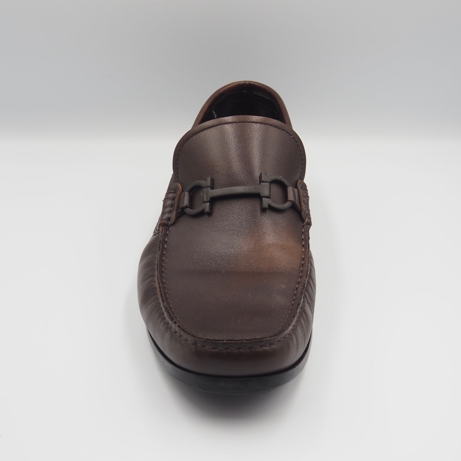 Ferragamo ガンチーニ ドライビングシューズ ブラウン レザー フェラガモ