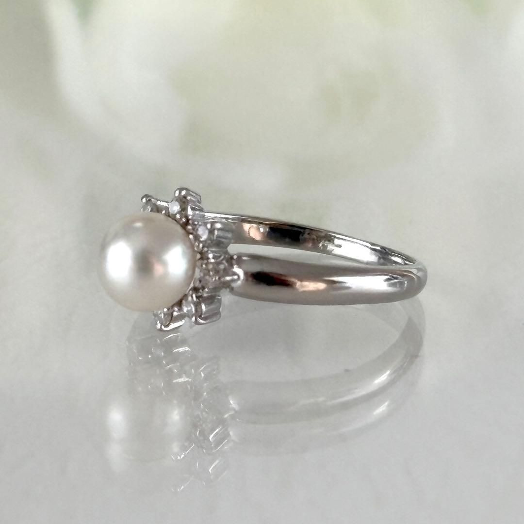 018 タサキ Pt900 パール 約5.7mm ダイヤモンド 0.08ct