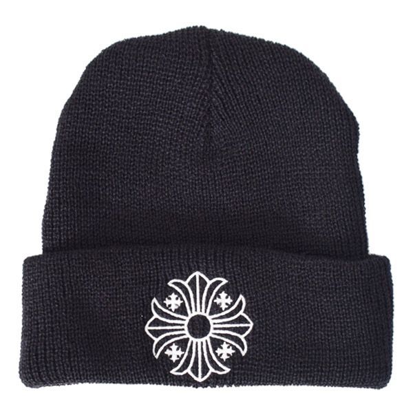 クロムハーツ ビーニー CHROME HEARTS ニット帽子 ウール プラス クロス ロゴ ニット キャップ 帽子 ブラック 304053698BLKXXX116