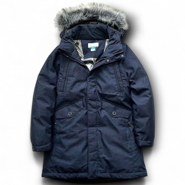 Columbia Sportswear コロンビア スポーツウェア アウトドアウェア cotna フード ファー付 パイピング メランジ調 ジップアップ ダウンコート ダウンジャケット レディース ネイビー 031 30829 t 01