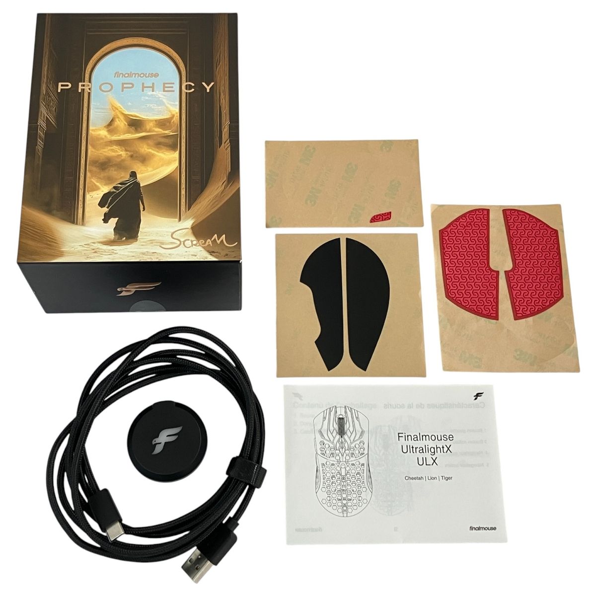 Finalmouse UltralightX Prophecy Scream 軽量ワイヤレスゲーミングマウス レッド PC 良好 N10586867