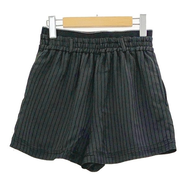 JOSEMOON ジョゼムーン SATIN STRIPE SHORT PANTS サテン ストライプ ショートパンツ ボトムス レディース ブラック ズボン DL17204