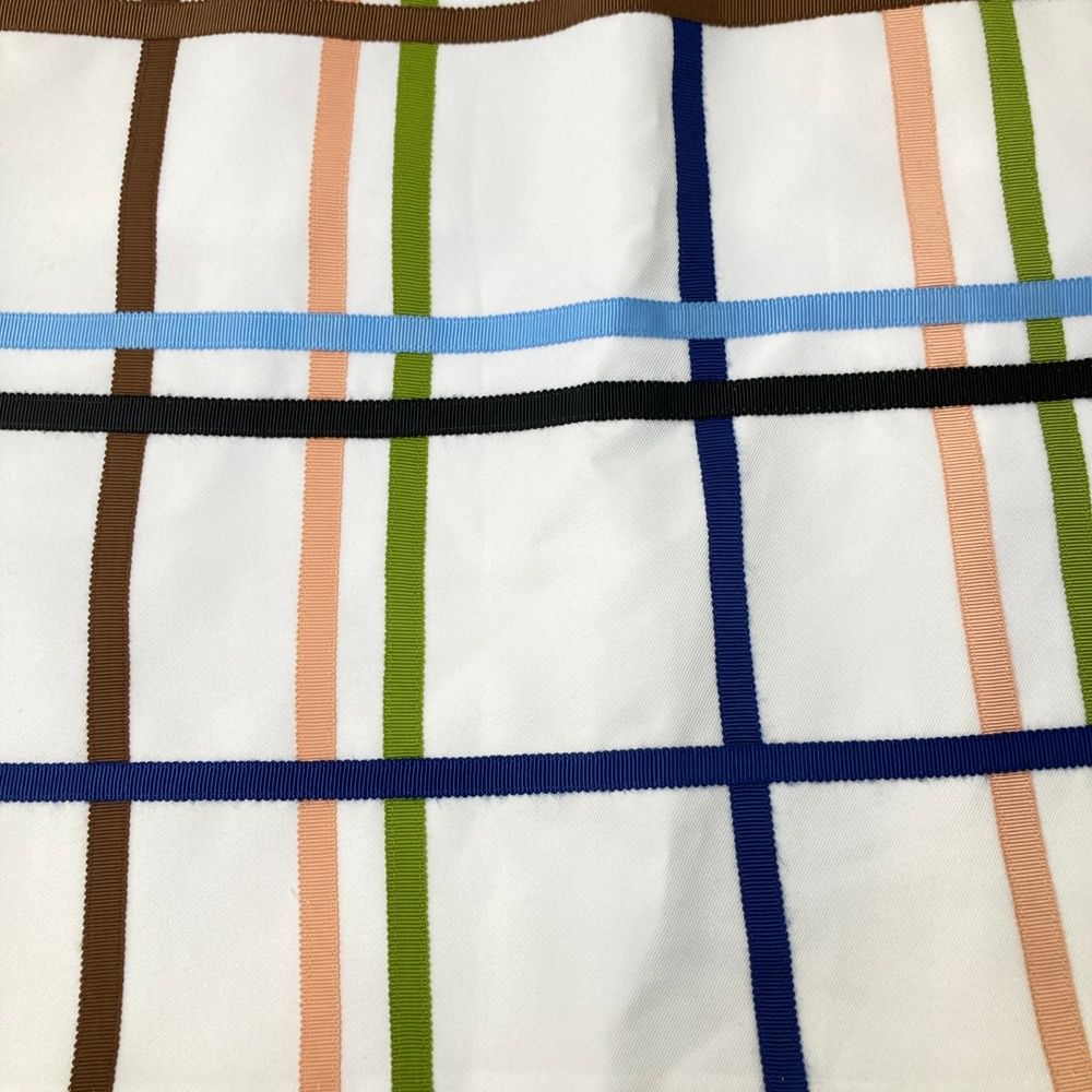 サイズ：38 ARCHIVIO アルチビオ 裏地付 スカート チェック柄 ホワイト