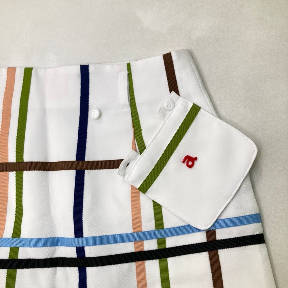 サイズ：38 ARCHIVIO アルチビオ 裏地付 スカート チェック柄 ホワイト