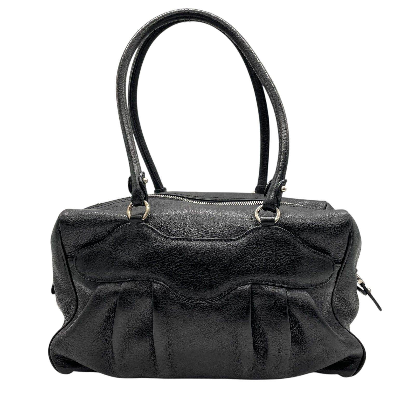 サルヴァトーレ フェラガモ Salvatore Ferragamo ガンチーニ ハンドバッグ ミニボストン ワンショルダー ブラック 黒 NERO レザー シルバー金具 ロゴ 肩掛け可 レディース A DECORATOM_COM_BR