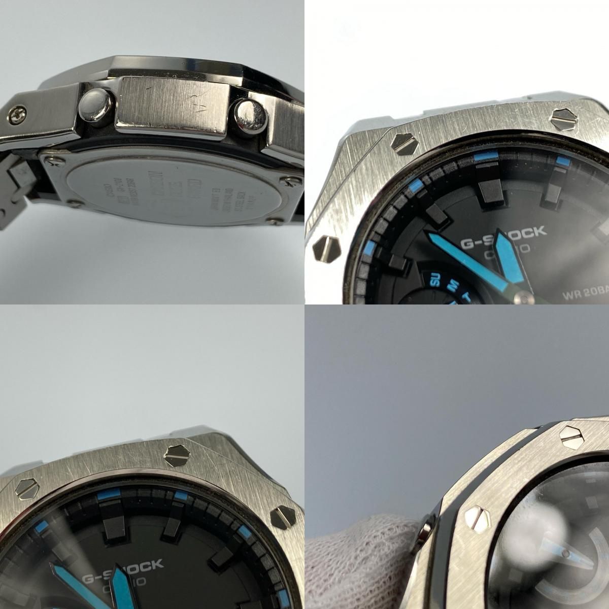  G SHOCK ジーショック 腕時計 メタルパーツ カスタム GA 2100 アナデジクォーツ シルバー 131 その他 時計