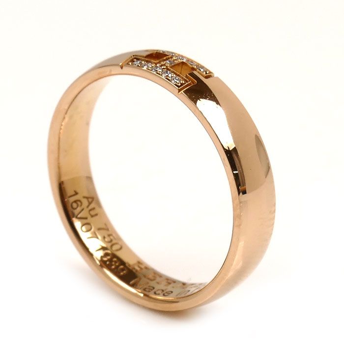 HERMES エルメス K18PG ピンクゴールド エヴァー ヘラクレス ダイヤ リング 指輪 H119850B 7号 47 3.0g レディース