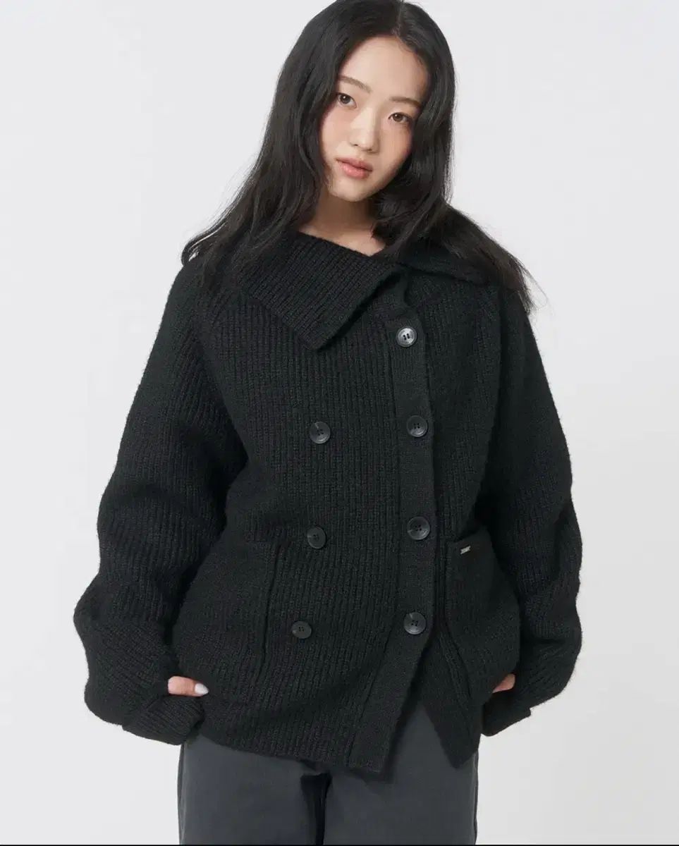 ミセキSEOUL ダブルボタン ボールド ニット ブラック