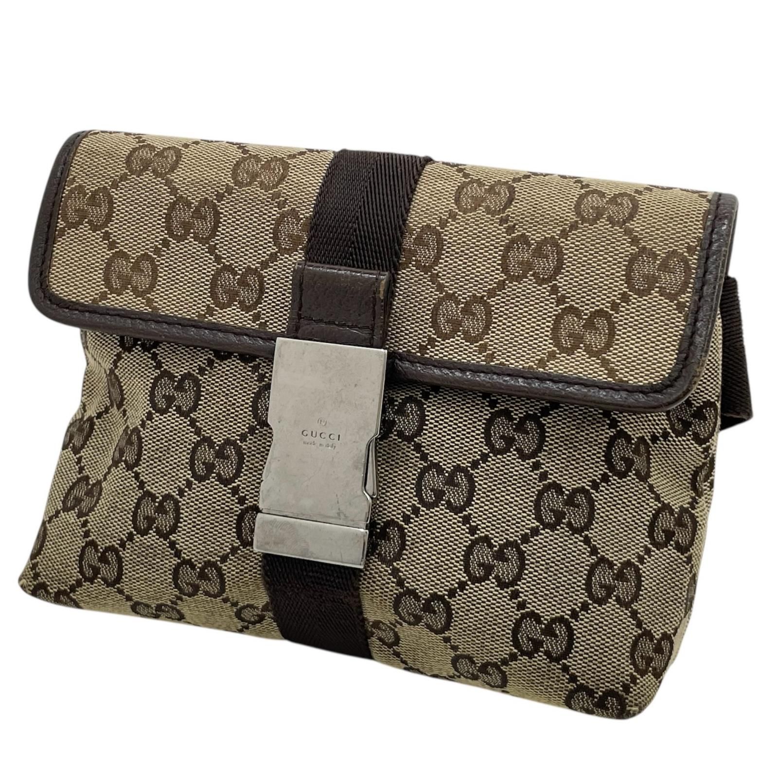 GUCCI グッチ GGキャンバス ボディバッグ ウエストバッグ ウエストポーチ 131236 ブラウン 尾張小牧店