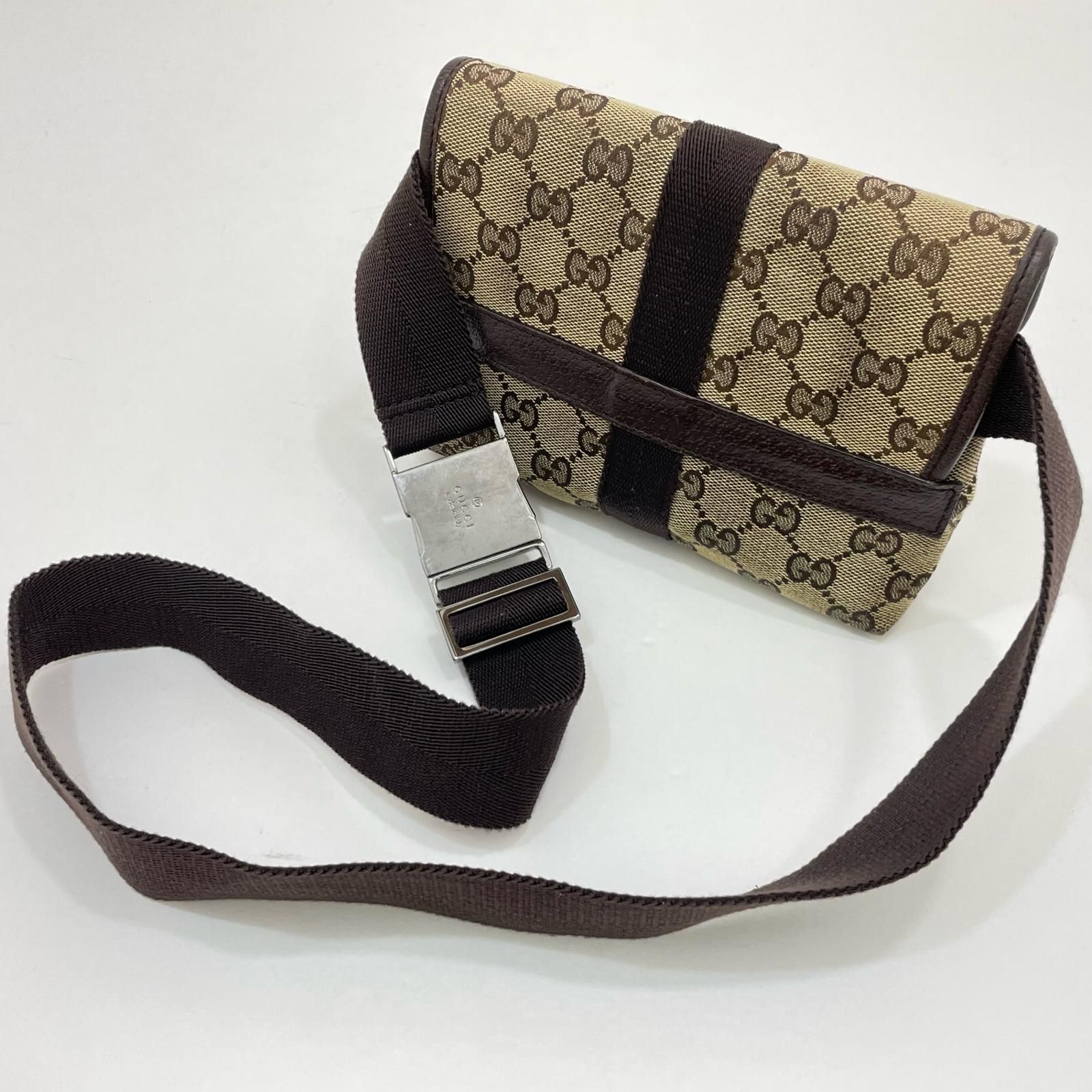 GUCCI グッチ GGキャンバス ボディバッグ ウエストバッグ ウエストポーチ 131236 ブラウン 尾張小牧店 DECORATOM_COM_BR