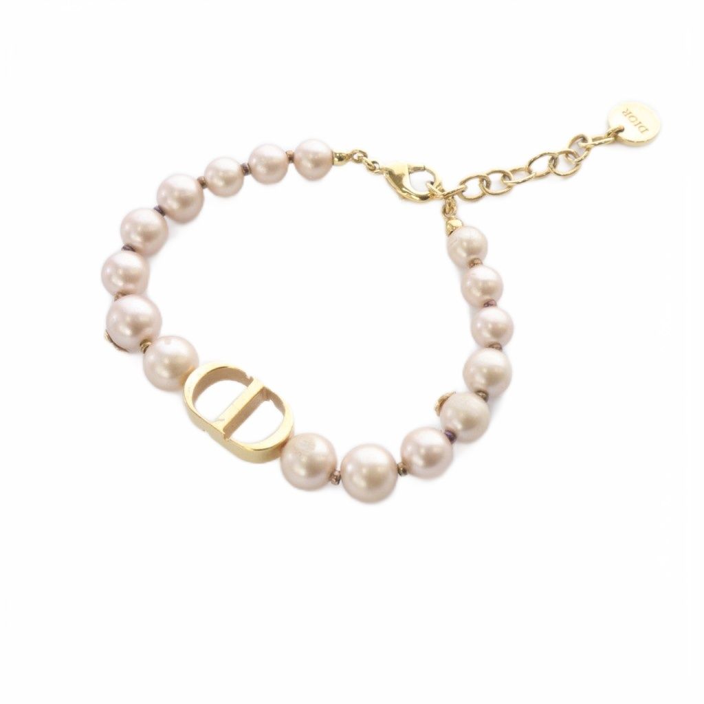 クリスチャンディオール Christian Dior 30 montaigne ブレスレット ロゴ ピンク ゴールド色
