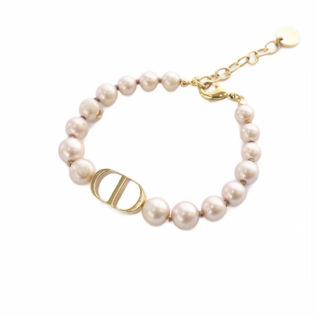 クリスチャンディオール Christian Dior 30 montaigne ブレスレット ロゴ ピンク ゴールド色