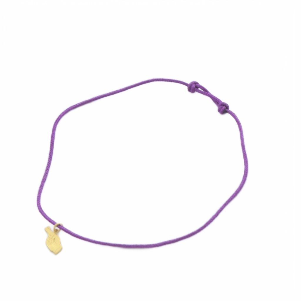 マリーエレーヌドゥタイヤック Marie-Helene de Taillac ハンドサイン ブレスレット 紫 ゴールド色