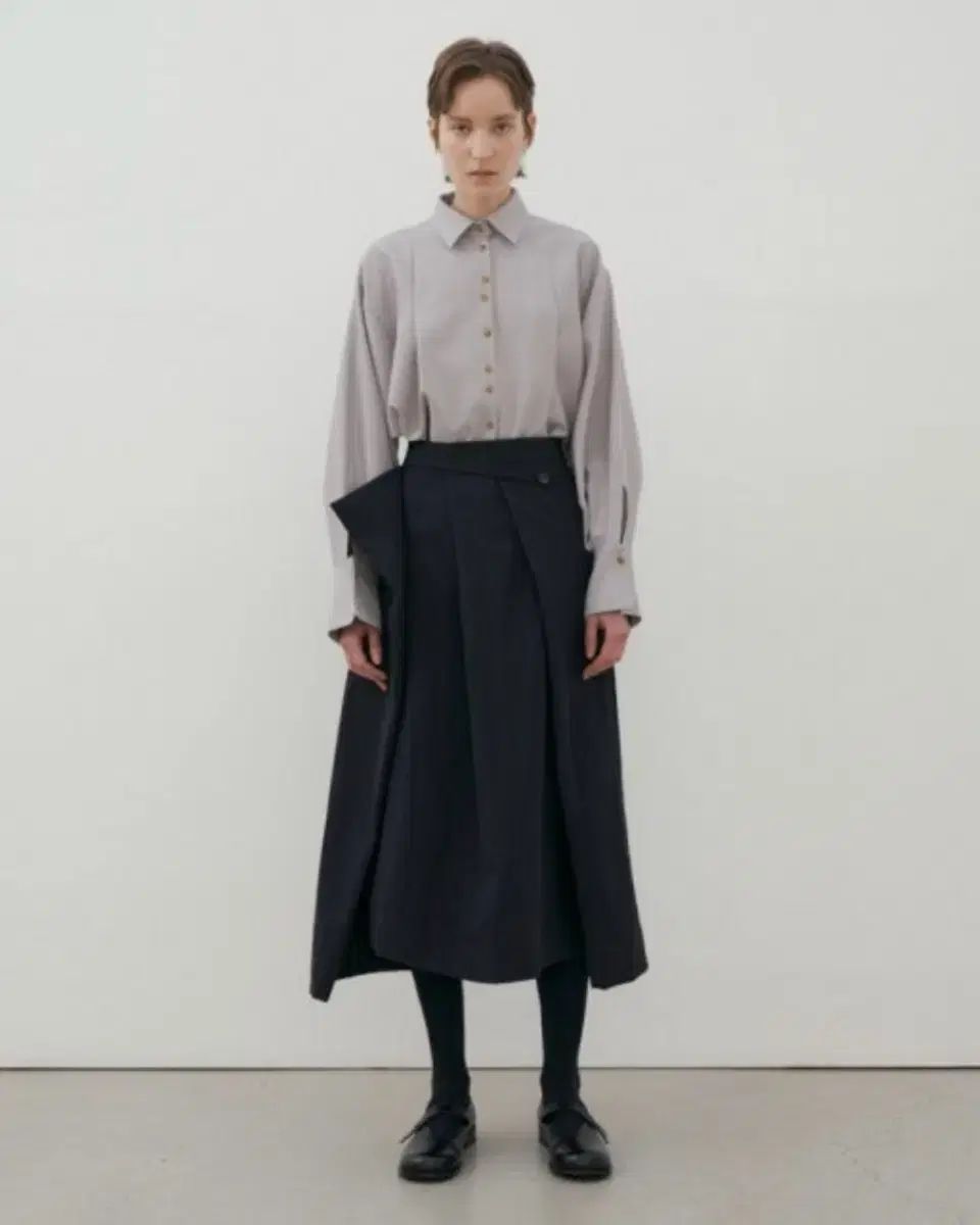 EPINGLER アヒル折り紙 ウール バージョン ネイビー スカート