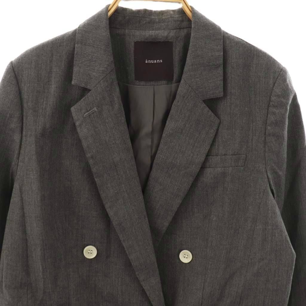 アニュアンス anuans 25SS スプリングウールダブルジャケット テーラードジャケット M グレー DF OS GULLKHAN_COM