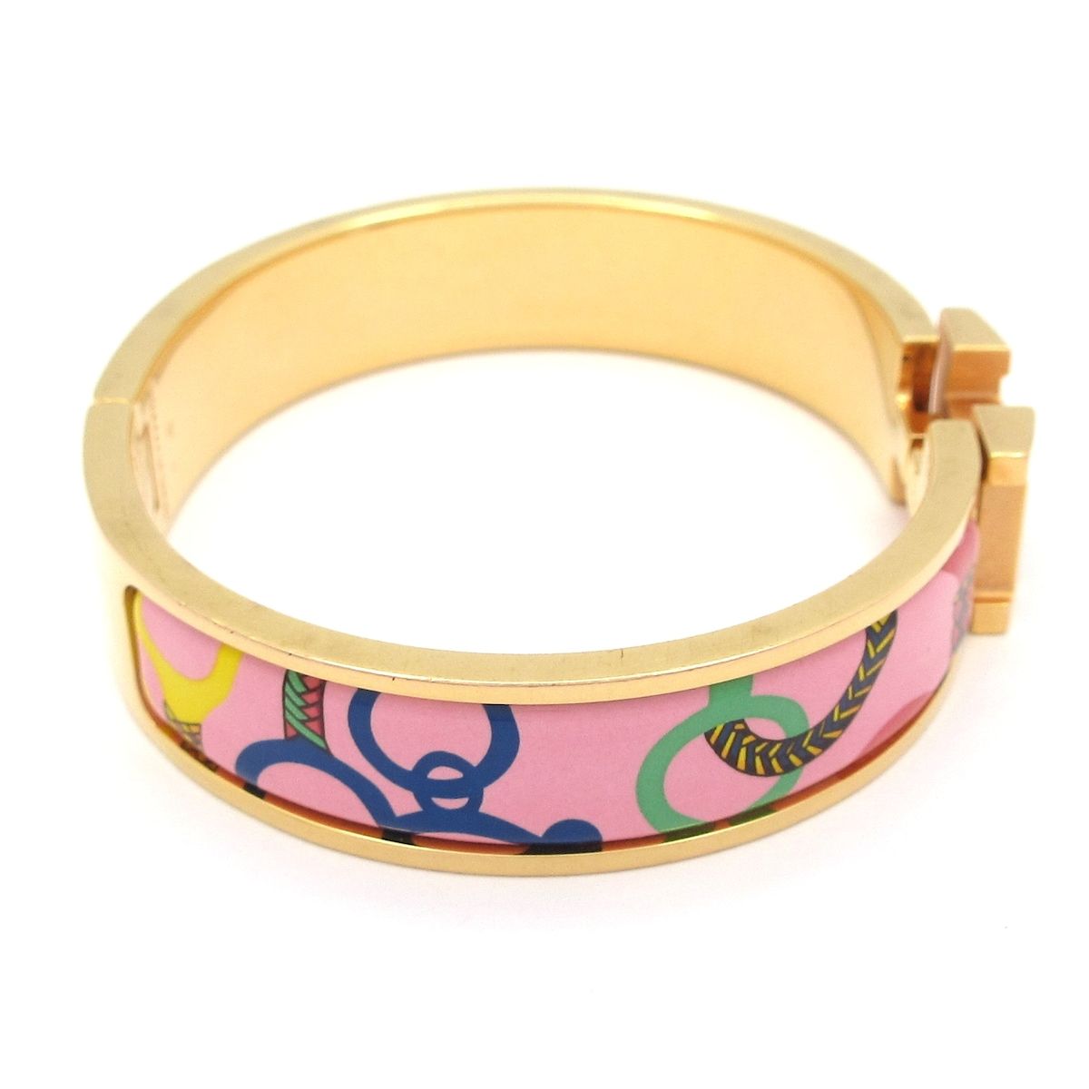 HERMES エルメス バングル クリックH ピンクゴールド×ピンク×マルチ DELIRIUM 乗馬の装身具一式