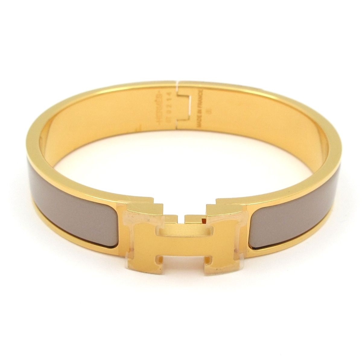 HERMES エルメス バングル クリックH ゴールド×マロングラッセ