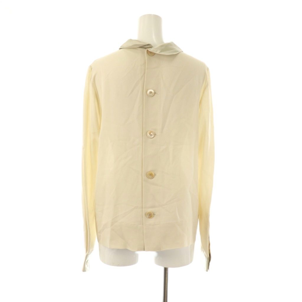 サードマガジン THIRD MAGAZINE シルククレープジョーゼット×サテンブラウス 絹 シルク ベージュ CX OS