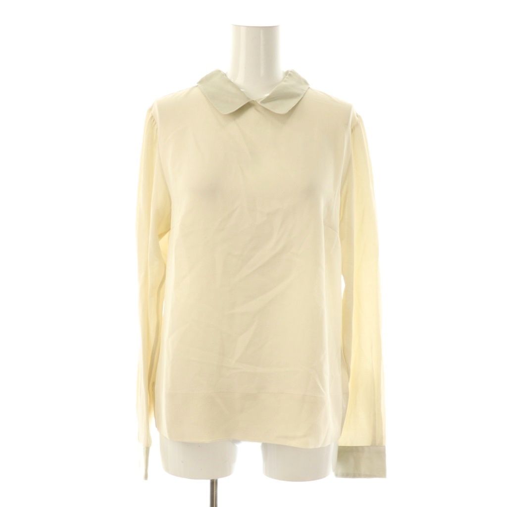 サードマガジン THIRD MAGAZINE シルククレープジョーゼット×サテンブラウス 絹 シルク ベージュ CX OS