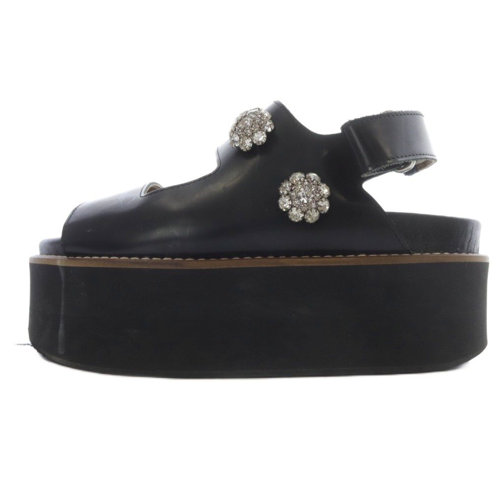 ガニー GANNI ビジュー 厚底 サンダル ストラップ 23.5 cm 黒