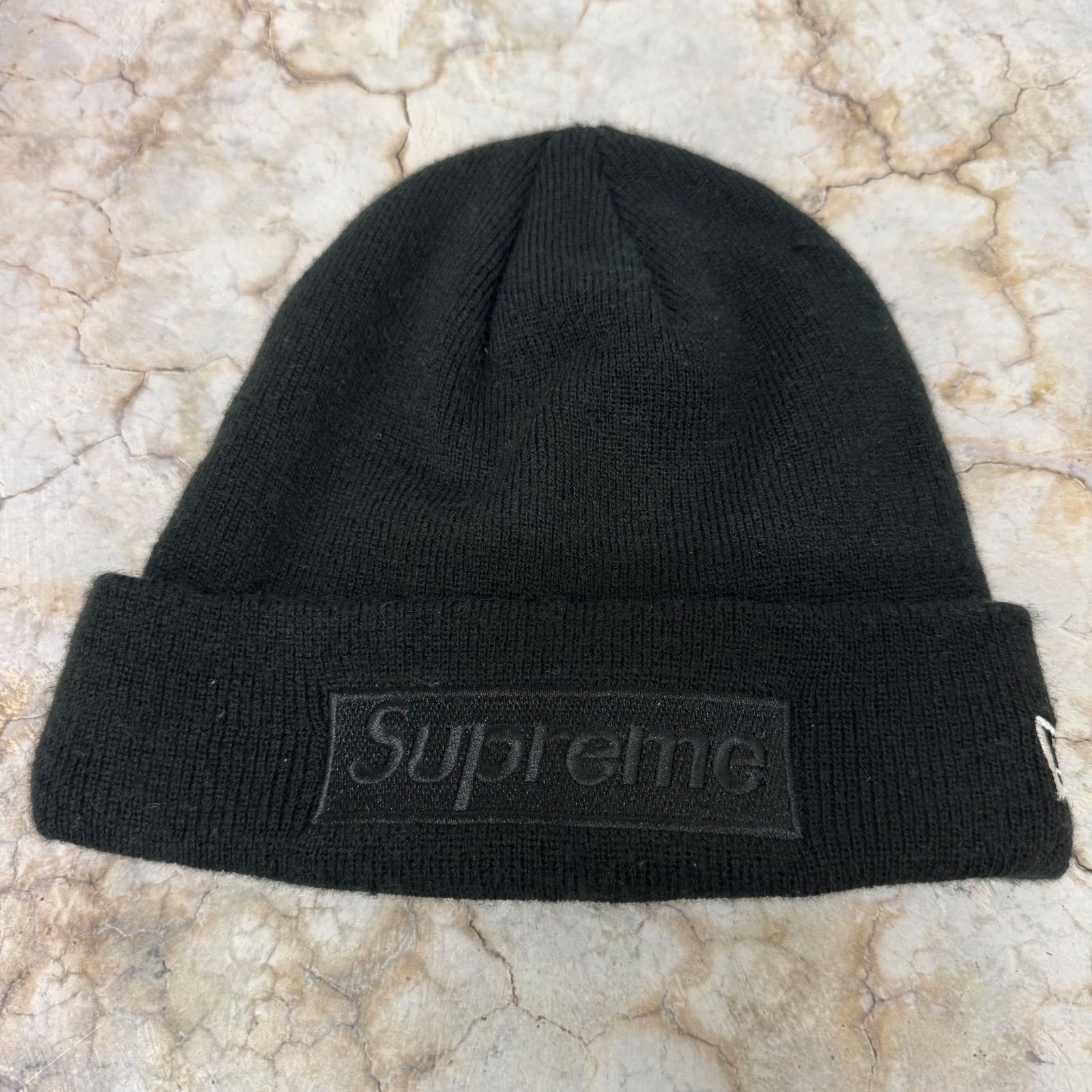 DA1635 Supreme×neweraシュプリーム 14fw Tonal Box Logo ニット帽 ニット素材