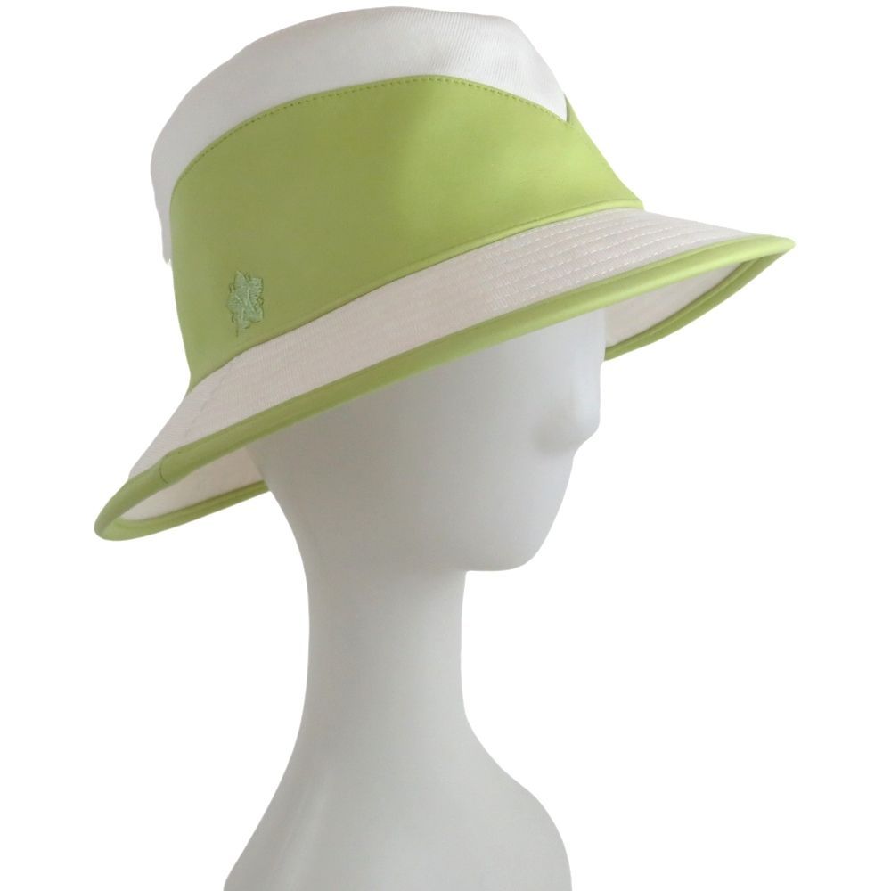 HERMES エルメス バケットハット 帽子 リネンｘラムスキン ホワイトxグリーン 異素材ミックス バイ レディース フランス製 rk10190