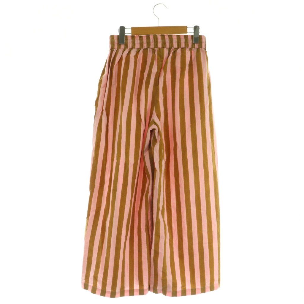  ロンハーマン Ron Herman × エスゼット SZ セットアップ 上下 シャツ ブラウス 長袖 前開き ワイドパンツ イージー ストライプ コットン S ピンク 茶 NR OS 長袖 シャツ ブラウス