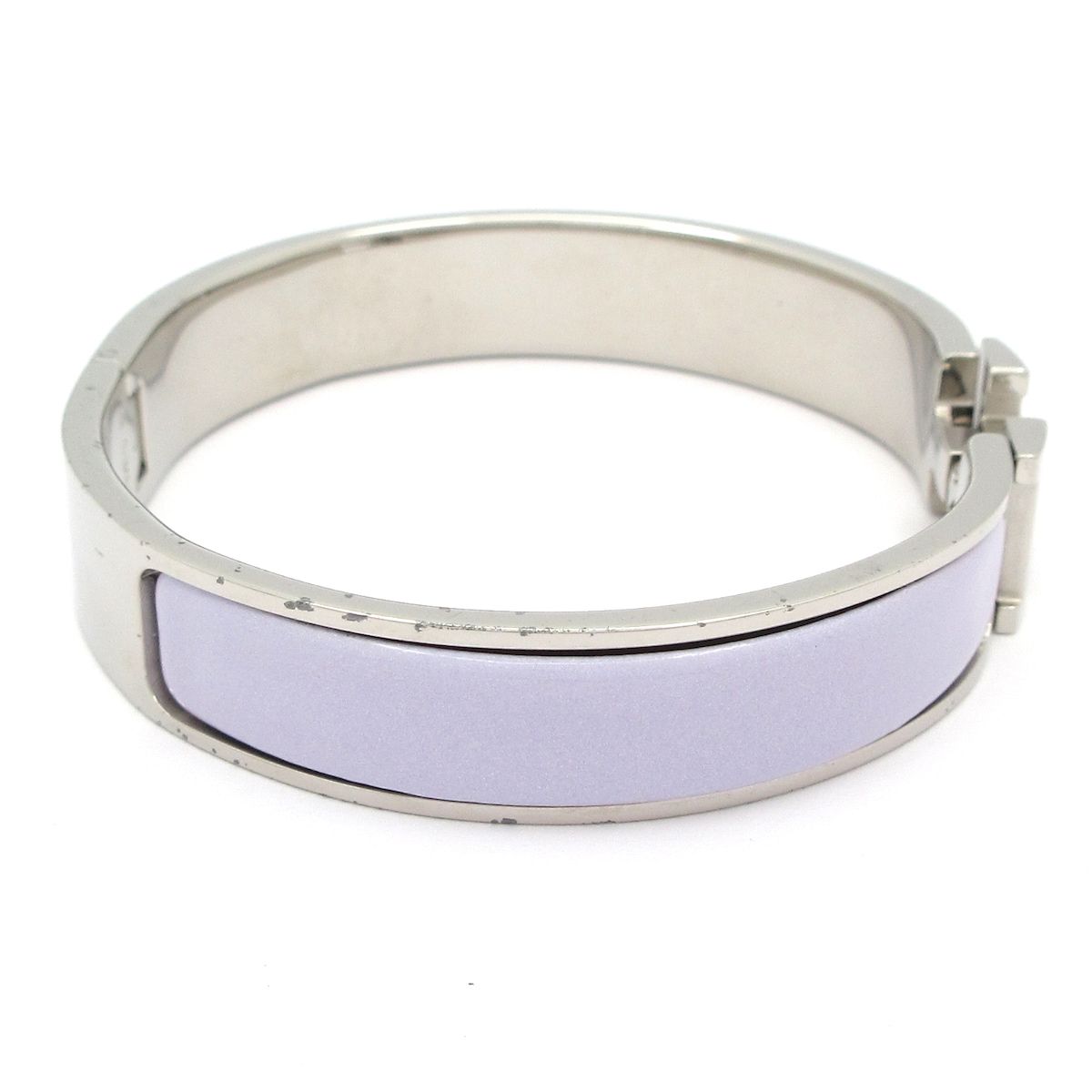 HERMES エルメス バングル クリックH シルバー×ライトパープル