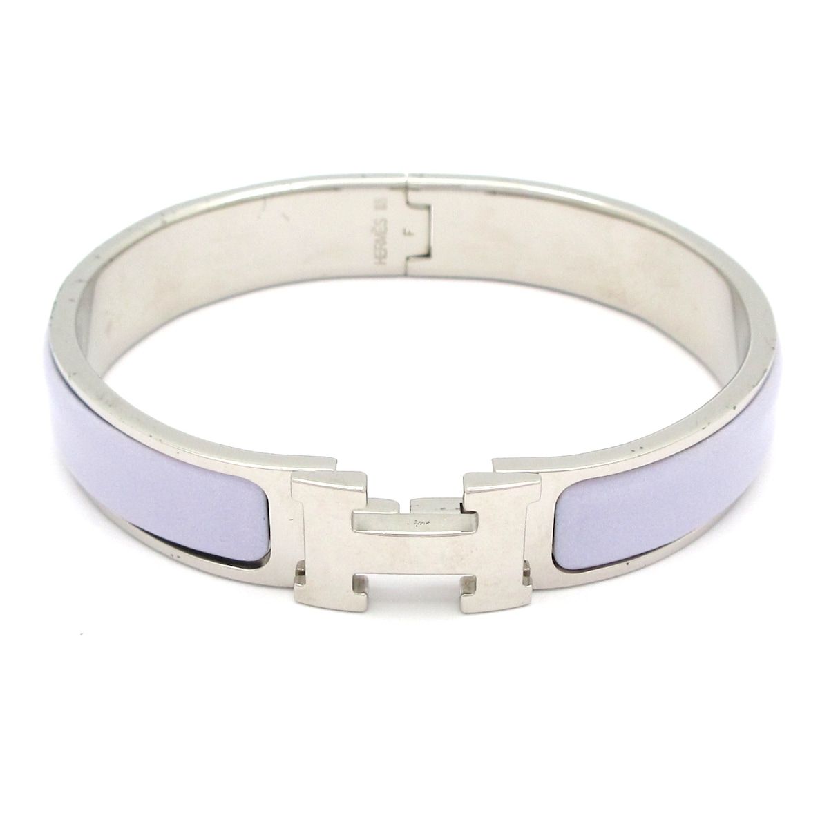 HERMES エルメス バングル クリックH シルバー×ライトパープル