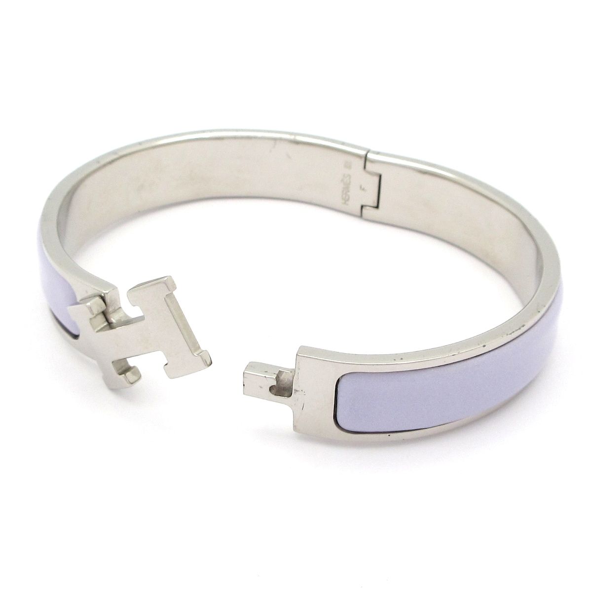  HERMES エルメス バングル クリックH シルバー ライトパープル バングル リストバンド アクセサリー