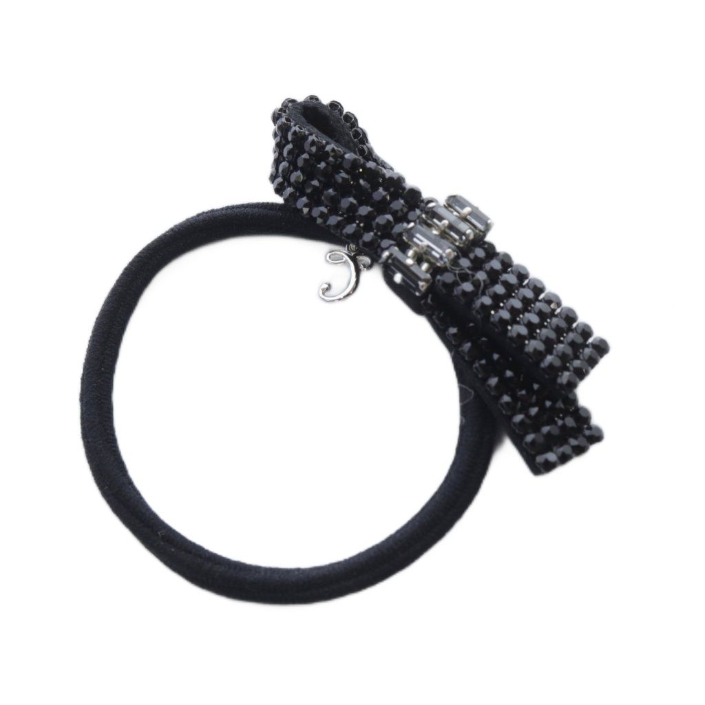 コンプレックスビズ Complex Biz クリスタルメッシュパヴェ ポニー ヘアゴム 黒 DECORATOM_COM_BR