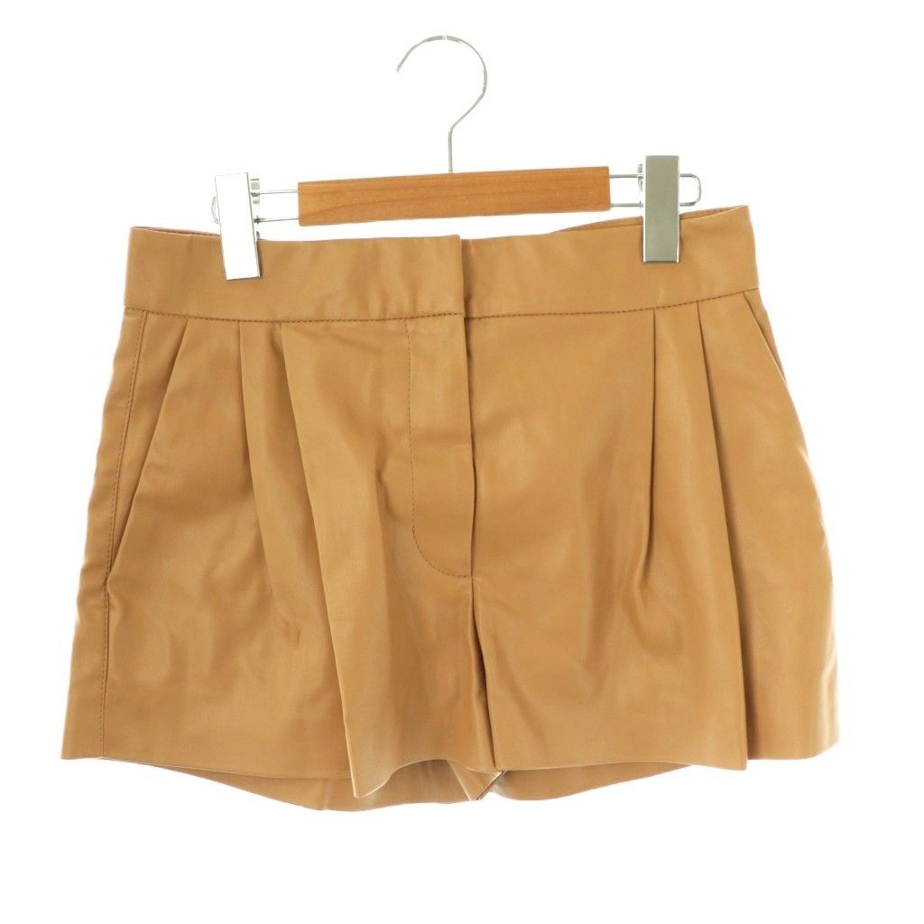 ステラマッカートニー STELLA McCARTNEY ALTERMAT TAILORED フェイクレザーショートパンツ タック 36 ベージュ CX OS
