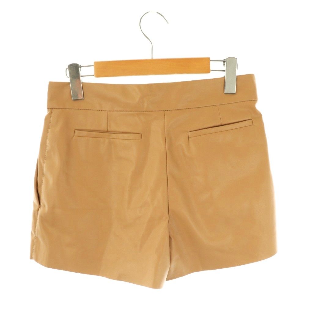 ステラマッカートニー STELLA McCARTNEY ALTERMAT TAILORED フェイクレザーショートパンツ タック 36 ベージュ CX OS