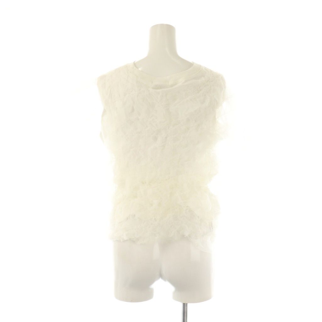 クラネ CLANE 25 SS TULLE VEST LAYERED TOPS トップス カットソー レイヤード 2点セット 2 ホワイト HK OS