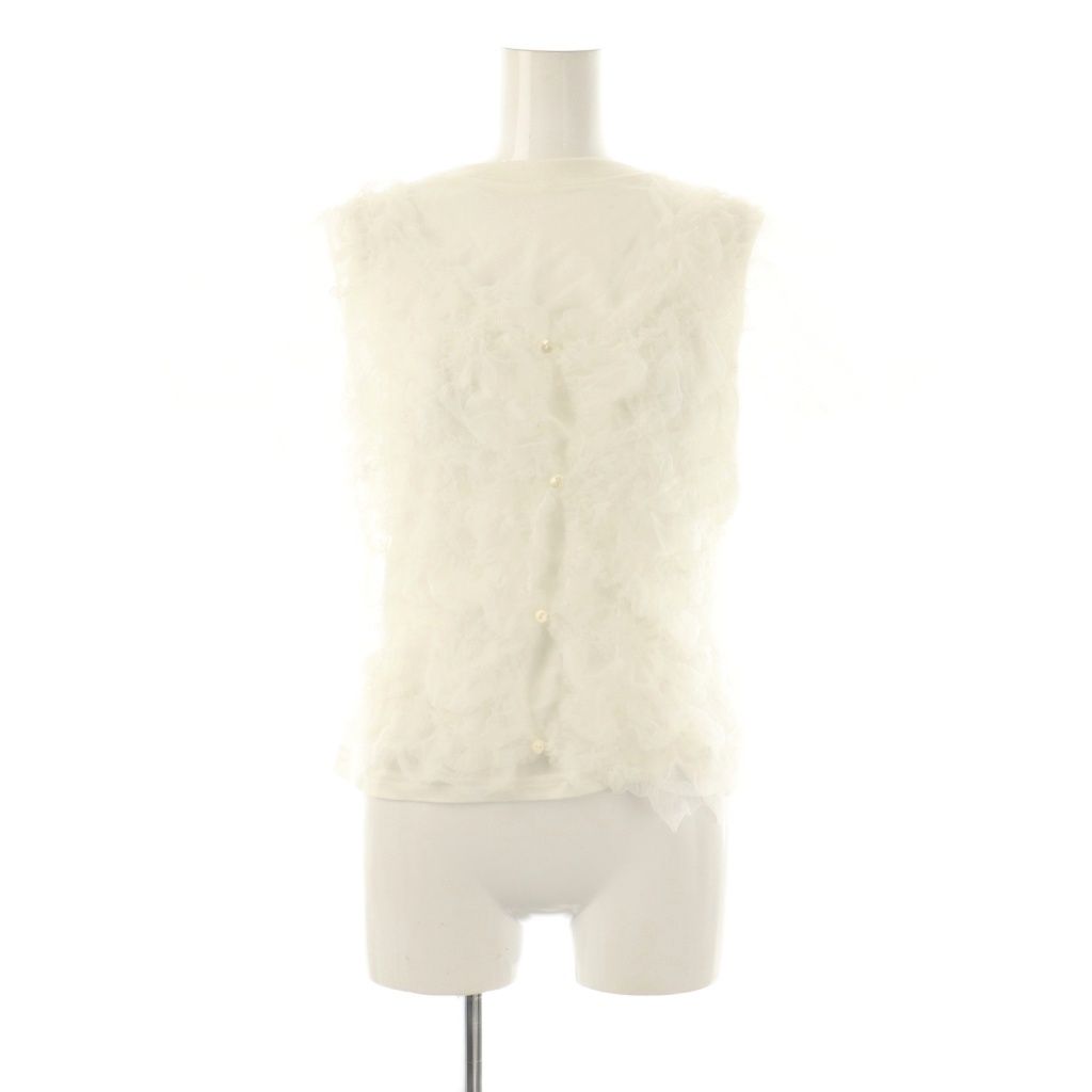 クラネ CLANE 25SS TULLE VEST LAYERED TOPS トップス カットソー レイヤード 2点セット 2 ホワイト HK OS