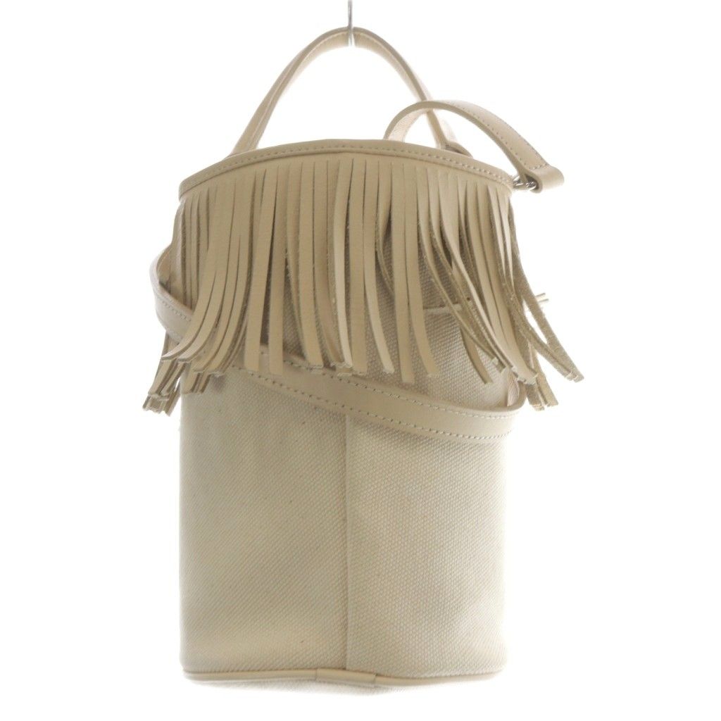アヤコ AYAKO フリンジバスケットバッグ ハンドバッグ ショルダーバッグ 2way 切替 ベージュ