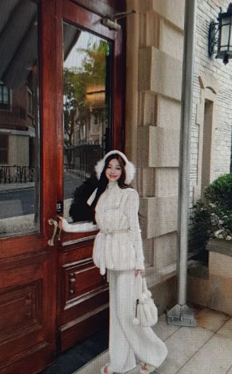 海外配送 ファー ベスト タートルネック 長袖 ニットTシャツ ワイド 起毛パンツ セット