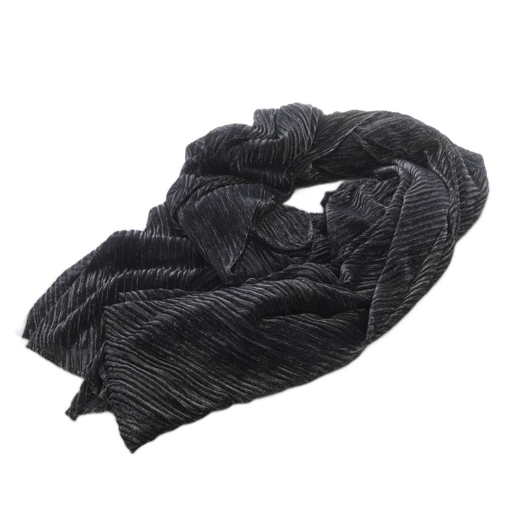 プリーツプリーズ PLEATS PLEASE イッセイミヤケ ラメポンチョストール 黒 シルバー色