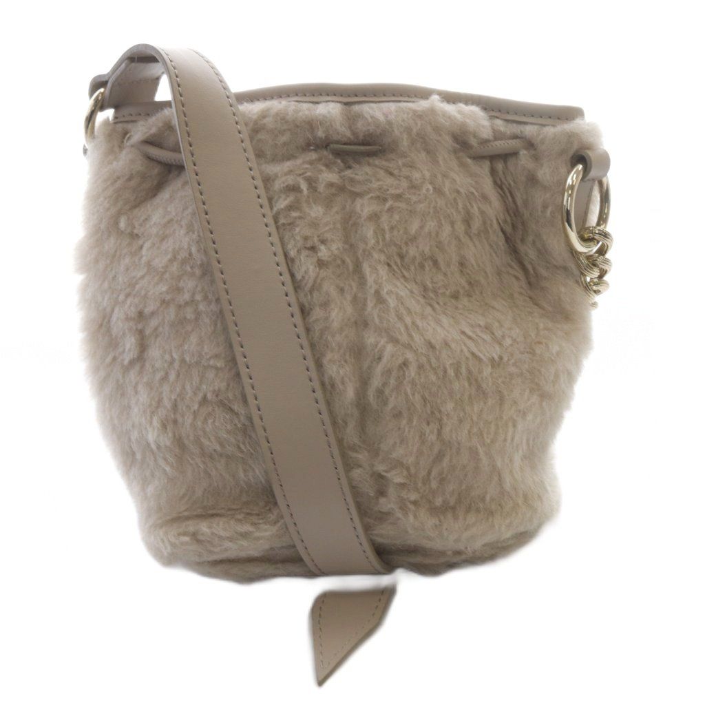 マックスマーラ MAX MARA テディベア ロゴ チェーンショルダーバッグ 切替 ベージュ