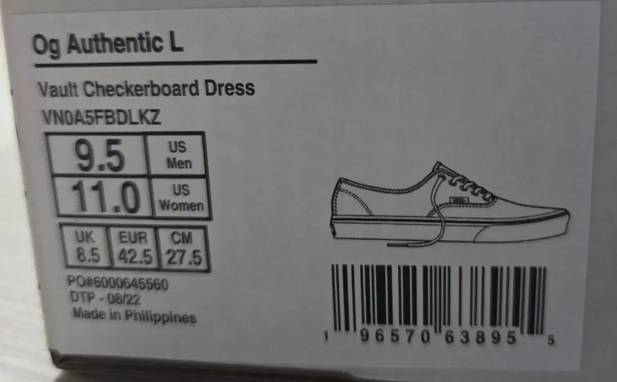  VANS ボルト チェッカーボード アセンティック スニーカー 靴