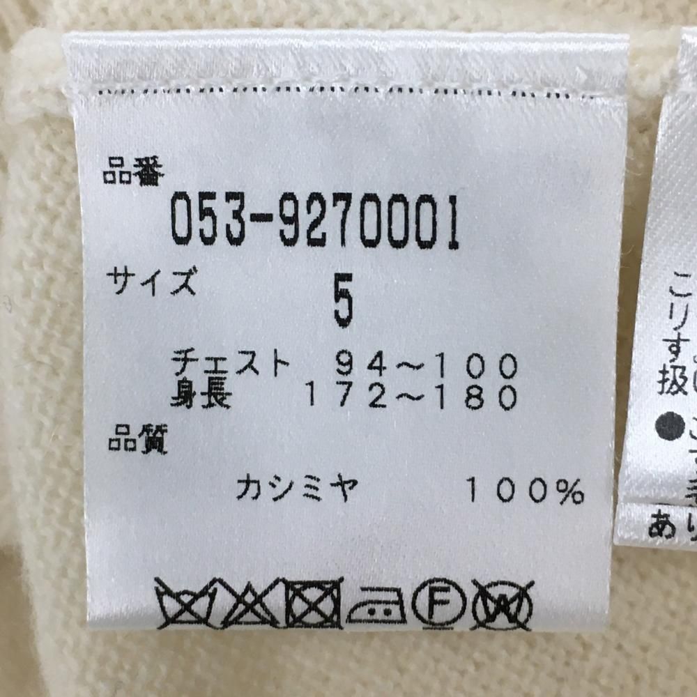 パーリーゲイツ セーター アイボリー×ネイビー カシミヤ100％ ニット メンズ 5 L ゴルフウェア PEARLY GATES LLC-HASEGAWATOSO_COM