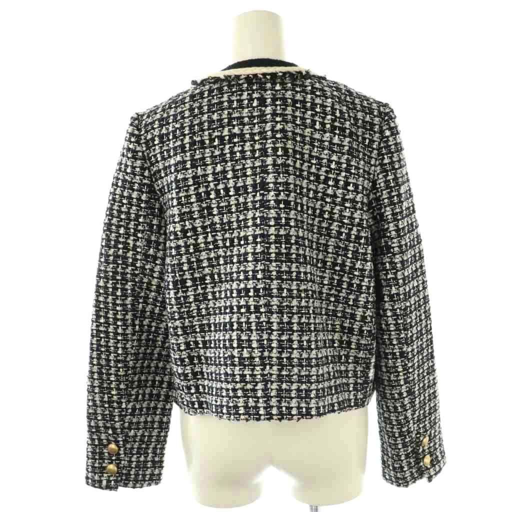 ジャスグリッティー JUSGLITTY 25SS ツイードジャケット ノー ジャケット 1 ネイビー ホワイト ES OS