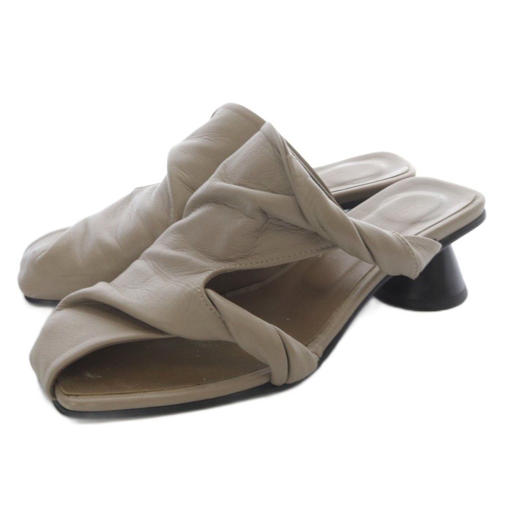 アキラナカ AKIRANAKA Matai サンダル ミュール レザー 37 茶色