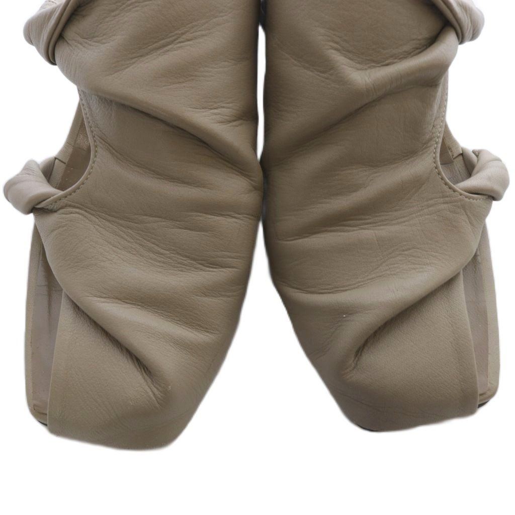  アキラナカ Matai サンダル ミュール レザー 37 茶色 サンダル サンダル ミュール