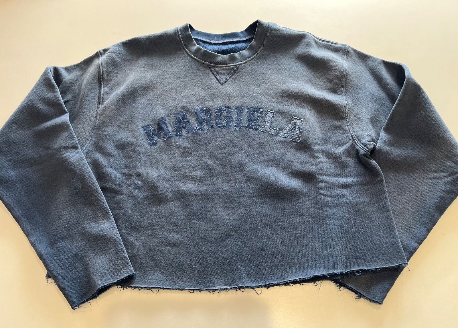 メゾンマルジェラ スウェットシャツ ダメージ ヴィンテージ 古着風 新品ブルーL メゾンマルジェラ スウェットシャツ ダメージ ヴィンテージ 古着風
